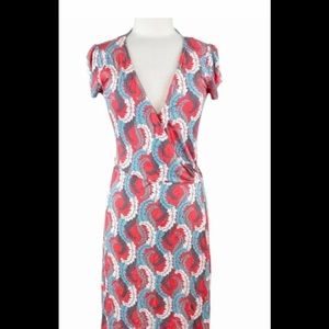 Boden Coral wrap dress